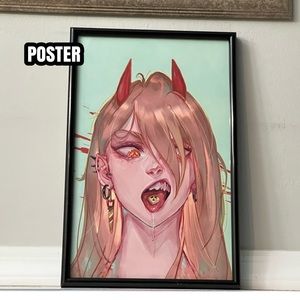 Chainsaw Man Power Anime Horror Poster